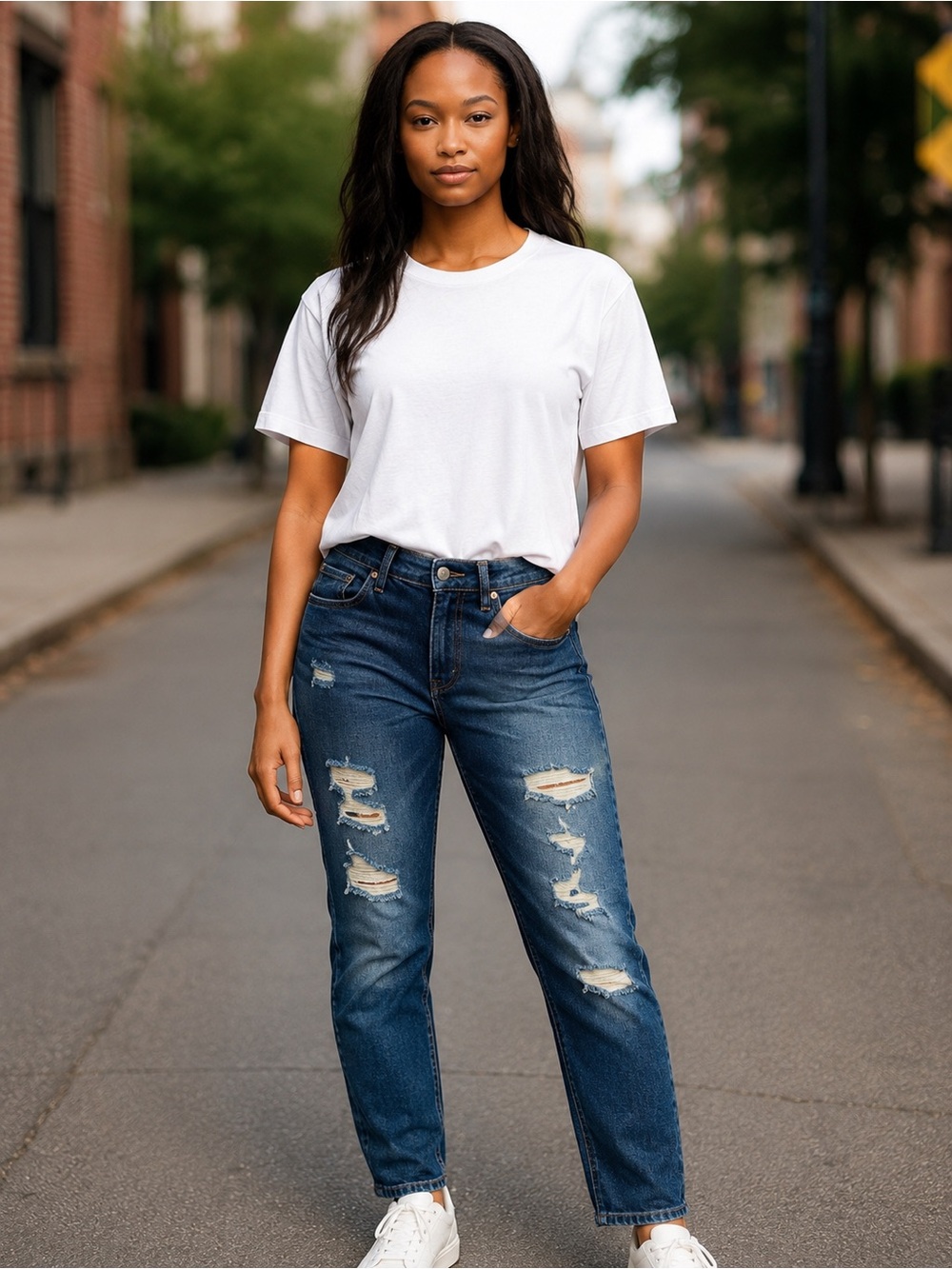 👖 J.Crew Matchstick Distressed Skinny Jeans | Size 27S | Dark Wash